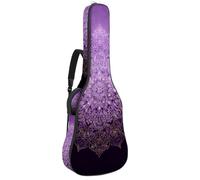 Bolsa de guitarra de tamaño completo, funda de transporte para bajo eléctrico, guitarra clásica, elegante hoja dorada sobre un fondo verde azulado profundo, Multicolor 05, 42.9x16.9x4.7 in, Mochila