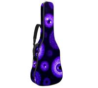 Bolsa de guitarra de tamaño completo, funda de transporte para bajo eléctrico, guitarra clásica, elegante hoja dorada sobre un fondo verde azulado profundo, Multicolor 10, 42.9x16.9x4.7 in, Mochila
