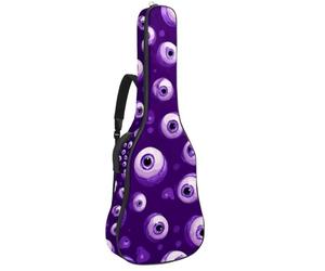 Bolsa de guitarra de tamaño completo, funda de transporte para bajo eléctrico, guitarra clásica, elegante hoja dorada sobre un fondo verde azulado profundo, Multicolor 09, 42.9x16.9x4.7 in, Mochila