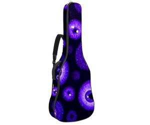 Bolsa de guitarra de tamaño completo, funda de transporte para bajo eléctrico, guitarra clásica, elegante hoja dorada sobre un fondo verde azulado profundo, Multicolor 10, 42.9x16.9x4.7 in, Mochila