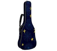 Bolsa de guitarra impermeable con cremallera suave para guitarra acústica y clásica clásica clásica Folk guitarra eléctrica caso estrellas amarillas azules copos de nieve