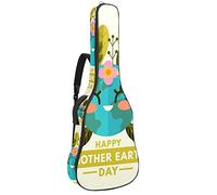 Bolsa de guitarra impermeable con cremallera suave para guitarra, bajo, acústico y clásica, bolsa para guitarra eléctrica, bolsa de Happy Mother Earth Day con lindo planeta