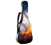 Bolsa de guitarra impermeable con cremallera suave para guitarra, bajo, acústico y clásica, para guitarra eléctrica, bolsa de béisbol, fuego, abstracto, pelota deportiva