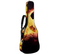 Bolsa de guitarra impermeable con cremallera suave para guitarra, bajo, acústico y clásica, para guitarra eléctrica, para fútbol y fuego, color negro