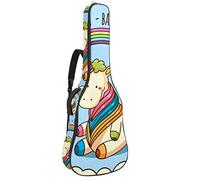 Bolsa de guitarra impermeable con cremallera, suave para guitarra, bajo, acústico y clásica, para guitarra eléctrica, bolsa de unicornio y nubes arcoíris