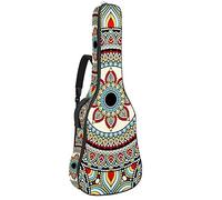 Bolsa de guitarra impermeable con cremallera suave para guitarra, bajo acústico y clásico folk guitarra eléctrica bolsa mandala psicodélico henna