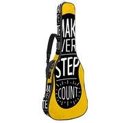 Bolsa de guitarra impermeable con cremallera suave para guitarra, bajo acústico y clásico folk guitarra eléctrica bolsa amarilla cita hacer cada paso contar
