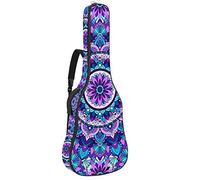 Bolsa de guitarra impermeable con cremallera suave para guitarra, bajo acústico y clásico folk guitarra eléctrica bolsa mandala púrpura