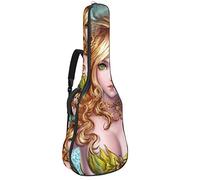 Bolsa de guitarra impermeable con cremallera suave para guitarra, bajo acústico y clásico folk guitarra eléctrica bolsa anime sirena fantasía hada