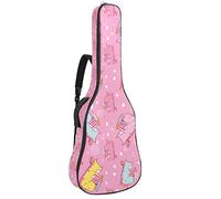 Bolsa de guitarra impermeable con cremallera, suave para guitarra, bajo, acústico y clásico, para guitarra eléctrica, diseño de unicornio rosa