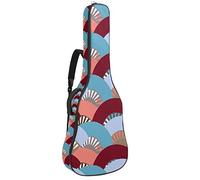 Bolsa de guitarra impermeable con cremallera, suave para guitarra, bajo, acústico y clásico, para guitarra eléctrica, diseño colorido de abanicos españoles