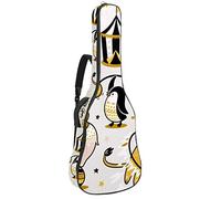 Bolsa de guitarra impermeable con cremallera, suave para guitarra, bajo, acústico y clásico, para guitarra eléctrica, bolsa de dibujos animados, circo, animal, león, tigre, pingüino, divertido