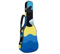 Bolsa de guitarra impermeable con cremallera suave para guitarra, bajo, acústico y clásico, para guitarra eléctrica, bolsa de dibujos animados, ballenas saltando olas del océano