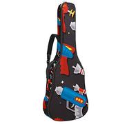 Bolsa de guitarra impermeable con cremallera suave para guitarra, bajo, acústico y clásico, para guitarra eléctrica, bolsa de dibujos animados espaciales, pistola de rayo de dibujos animados Supergun
