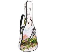 Bolsa de guitarra impermeable con cremallera, suave para guitarra, bajo, acústico y clásico, para guitarra eléctrica, Francia, París, Torre Eiffel