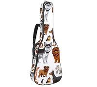 Bolsa de guitarra impermeable con cremallera, suave para guitarra, bajo, acústico y clásico, para guitarra eléctrica, bolsa para perro Husky, chihuahua, Shar Pei, cachorro