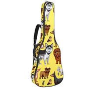 Bolsa de guitarra impermeable con cremallera, suave para guitarra, bajo, acústico y clásico, para guitarra eléctrica, bolso de perro Husky cachorro chihuahua Shar Pei
