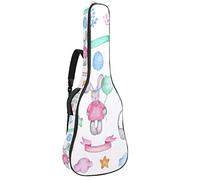 Bolsa de guitarra impermeable con cremallera suave para guitarra, bajo, acústico y clásico, para guitarra eléctrica, bolsa de acuarela encantadora conejo de Pascua