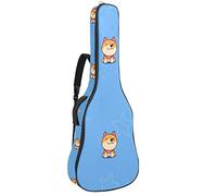 Bolsa de guitarra impermeable con cremallera, suave para guitarra, bajo, acústico y clásico, para guitarra eléctrica, lindo cachorro sentado sonriendo