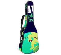Bolsa de guitarra impermeable con cremallera suave para guitarra, bajo, acústico y clásico, para guitarra eléctrica, bolsa de dibujos animados, viajes explorar el mundo