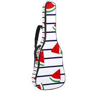 Bolsa de guitarra impermeable con cremallera, suave para guitarra, bajo, acústico y clásico, para guitarra eléctrica, lonchas de sandía en rayas marinas.