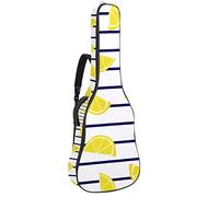 Bolsa de guitarra impermeable con cremallera, suave para guitarra, bajo, acústico y clásico, para guitarra eléctrica, lonchas de limón en rayas marinas