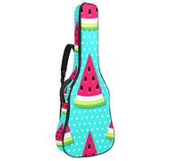 Bolsa de guitarra impermeable con cremallera suave para guitarra, bajo, acústico y clásico, para guitarra eléctrica, lonchas de sandía con fondo de lunares azules