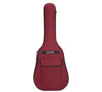 Bolsa de guitarra para 40/41 pulgadas, tela Oxford 600d, ajustable, mochila suave impermeable para guitarra con asa para el hombro, funda para guitarra acústica de gran capacidad, color rojo oscuro, f