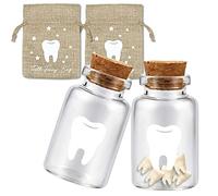 Bolsa de hada de los dientes con 2 botellas pequeñas de cristal de hada de los dientes, recuerdo de hada de los dientes, juego de bolsa de hada de los dientes para niños (tooth fairy bottle)