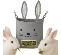 Bolsa de heno colgante para conejos: bolsa de alimentación en forma de conejo para animales pequeños, gran capacidad, diseño resistente al desgaste y resistente a los rasguños | Soporte de dispensador
