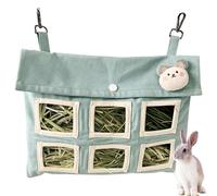 Bolsa de heno de conejo, Bolsa de alimentación de heno para colgar de gran capacidad de 3 agujeros para hámsteres, Alimentador de bolsas de heno para conejos de gran capacidad, conejos, animales peque