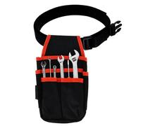 Bolsa de Herramientas, Bolsa de Cinturón de Herramientas, Bolso profesional Estuche Organizador Oxford 600D, 6 Bolsillos Portaherramientas Multiusos con Ajustable para Electricistas,Técnicos (Rojo)
