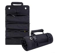 bolsa de herramientas, Bolsa enrollable de herramientas de tela Oxford con múltiples bolsillos, multicolor, for electricistas, coches, almacenes y hogares.(Black)