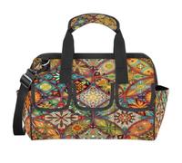 Bolsa de herramientas con diseño de mandala étnico de flores, organizador de herramientas multifunción, bolso de mano para electricistas, comerciantes, con correa para el hombro, bolsas de