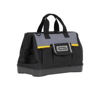 Stanley 1-96-183 - Bolsa para Herramientas de Gran Abertura con Cremallera, 44.7 x 27.5 x 23.5 cm, Base Reforzada, Negro/ Gris, 40.6 cm
