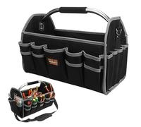 Bolsa de herramientas de boca ancha, bolsa de transporte de herramientas pequeñas, bolsillo de herramientas con parte superior abierta para electricista de boca ancha Cesta de herramientas resistente