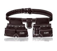 Bolsa de herramientas de cuero resistente de 19 bolsillos multiusos, bolsa organizadora de trabajo, marco de labio graso, soporte para herramientas para carpintero, construcción, manitas y electricista (chocolate)