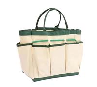 Bolsa de herramientas de jardinería - Bolsa de herramientas impermeable con múltiples bolsillos para exteriores, bolsa de herramientas multifuncional de tela Oxford, resistente, Color crema, ver