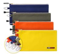 Bolsa de herramientas de lona con cremallera - resistente bolsa de herramientas con mosquetón, organizador de almacenamiento multiusos, 4 unidades