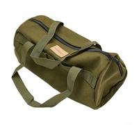 Bolsa de herramientas de lona de gran capacidad para estacas de tienda de campaña, clavos de suelo, organizador de cuerda de martillo, bolsa de almacenamiento protectora gruesa (verde militar)
