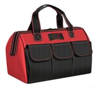 Bolsa de herramientas de tela Oxford para electricista, construcción resistente al agua, construcción resistente, múltiples bolsillos, tiras reflectantes de refuerzo de punto de cruz (B)