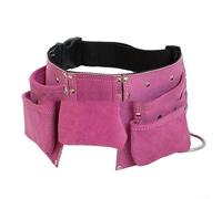 Bolsa de herramientas de trabajo de cuero para niños, perfectamente hecha para jóvenes para jardineros y escenarios creativos (rosa)