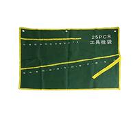 Bolsa de herramientas enrollable - Bolsa de almacenamiento para llaves de viaje con múltiples bolsillos, organizador multiusos de tela Oxford para llaves inglesas y alicates [25 bolsillos verdes]