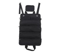 Bolsa de herramientas enrollable, organizador portátil multiusos para el almacenamiento de herramientas con compartimentos separados, bolsa de herramientas enrollable de tela (Negra)