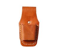 Bolsa de herramientas multifuncional de cuero vacuno profesional para electricista, carpintero, resistente al desgaste, impermeable, bolsa de herramientas de almacenamiento (15 x 7 cm)