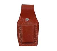 Bolsa de herramientas multifuncional de cuero vacuno profesional para electricista, carpintero, resistente al desgaste, impermeable, bolsa de herramientas de almacenamiento (14 x 7,5 cm)