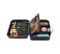 - Bolsa de herramientas - Portaherramientas impermeable, bolsa de herramientas de mano, organizador de taller, divisor extraíble, soporte para dispositivos, bolsa de herramientas de cuero con