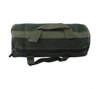 Bolsa de herramientas portátil de lona resistente para electricistas - 42 x 19 x 19 cm de gran capacidad para brocas, tornillos y clavos, bolsa de almacenamiento con refuerzo (L)