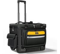 Bolsa de Herramientas Rodante, Carrito de Herramientas Resistente de 22 Pulgadas con Ruedas, Organizador de 28 Bolsillos, Asa Telescópica, para Construcción, Electricista, Mecánico