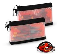 Bolsa de herramientas transparente pequeña de malla de PVC y 1680D Oxford, juego de 2 con gancho de metal, ventana y compartimentos organizadores para electricistas e industrias